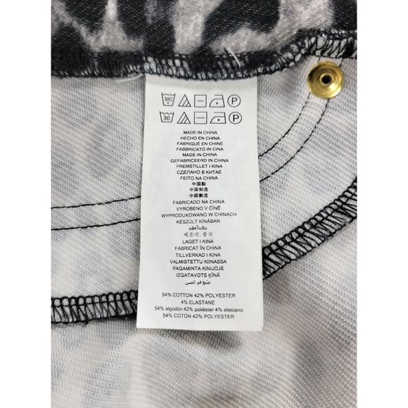 Michael Kors Womens Jeggings Size L Black Gray Leopard Print Pull On‎ Stretch - Picture 9 of 12